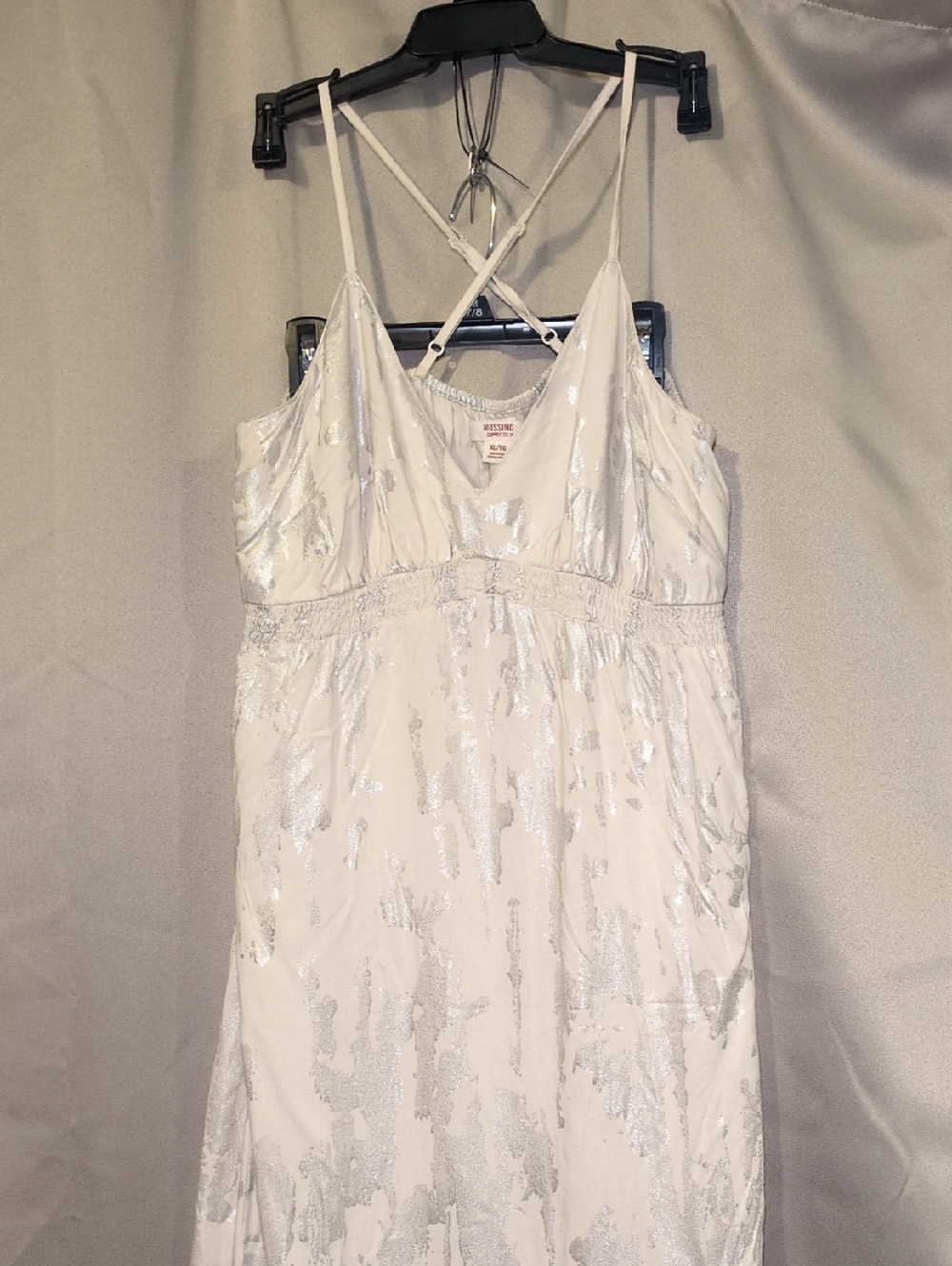 Mossimo Supply Co. White And Silver Strappy Maxi Dress